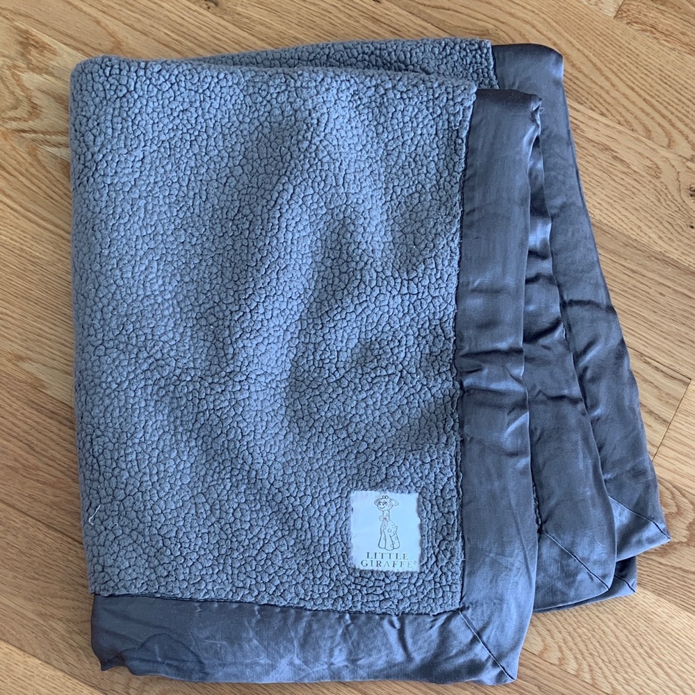 Little Giraffe Charcoal Sherpa Blanket